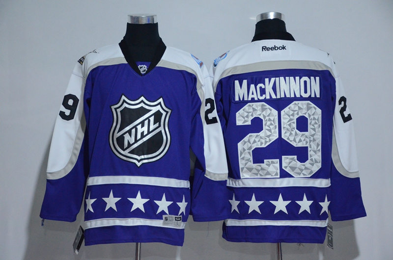 2017 NHL Colorado Avalanche #29 MacKinnon blue All Star jerseys